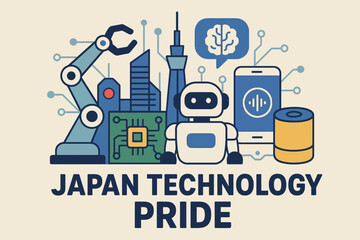 Japan Technology Pride Illustration