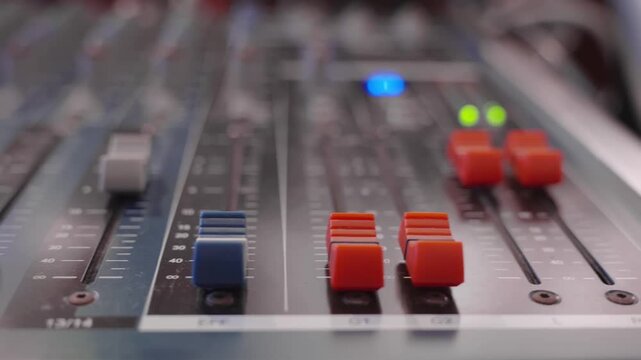 Close-up of the event control console