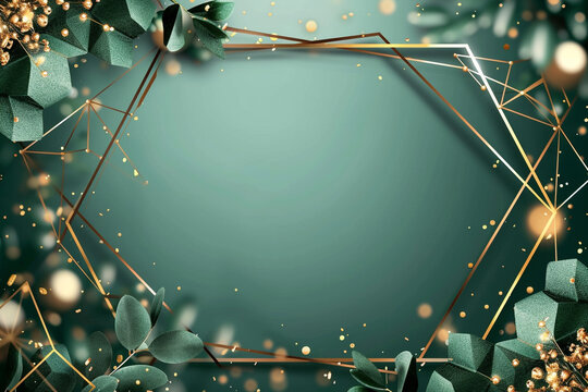 This stunning green and gold geometric effect achievement certificate template is elegantly designed with a blank space for personalization, providing a soft and sophisticated touch to any recognition