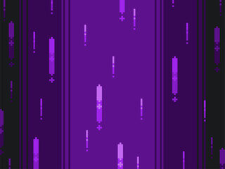 Purple Gradient Light with Dense Speed Lines Dashing in Upward, Pixel Art Background