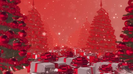 christmas tree with red background - Powered by Adobe