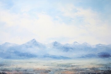 Obraz premium Countryside landscape background mountain painting backgrounds.