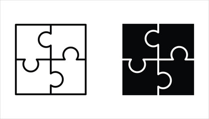 puzzle icon set. editable icons, can be used in logo, UI and web design, Flat illustration of vector icon on white background.