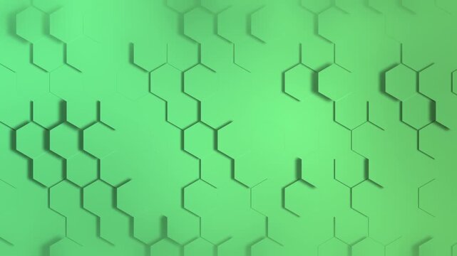 Abstract green honeycomb pattern background design.