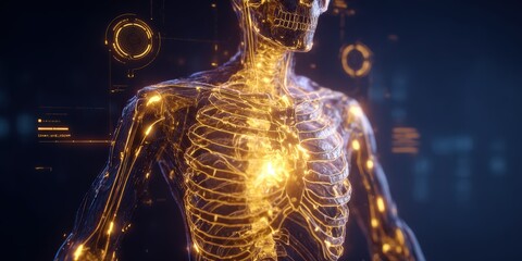 Futuristic digital technology concept showcasing modern innovation, high-tech electronic devices, advanced data networks, and virtual interfaces for digital transformation