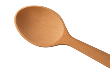 Wooden kitchen spoon for cooking on transparent background