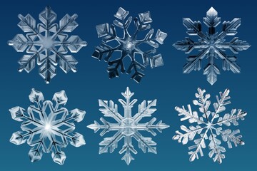 Snowflake effect design element set