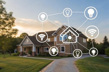 Smart home concept with connected devices, showcasing automation and technology