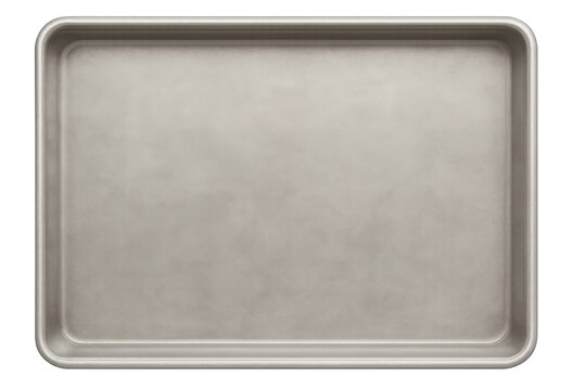 Empty metal baking sheet tray for cooking food