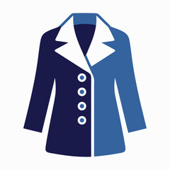navy blue women&rsquo;s blazer with white collar and buttons