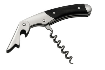 Sommelier knife opening wine cork bottle transparent background