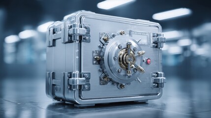 Intricately detailed stylized data encryption device on a surface