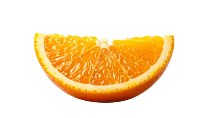 Close-up of a juicy orange slice with a bright orange color