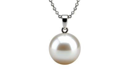 A single lustrous pearl pendant on a silver chain