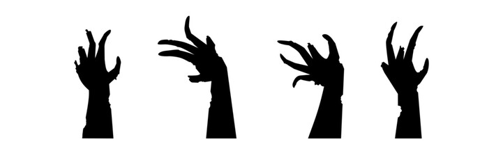 zombie hand silhouette illustration isolated vector