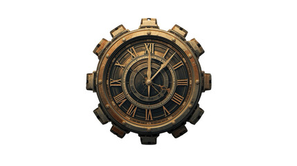 Obraz premium Detailed Steampunk Clock Gear Mechanism Timepiece Abstract Illustration