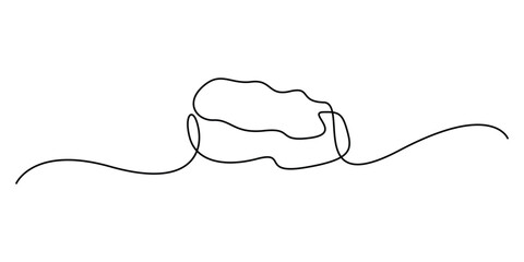 Fototapeta premium Continuous one line drawing of meat veal vector illustration