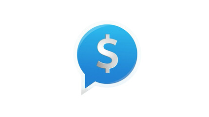 Modern Graphic Gradient Dollar Currency Icon Inside Speech Bubble