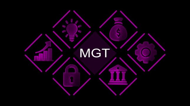 Business Management Strategy Icons Growth Finance Security Innovation Operations Law Finance Icons M G T Concept