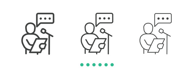 Speech icon. Thin line icon vector