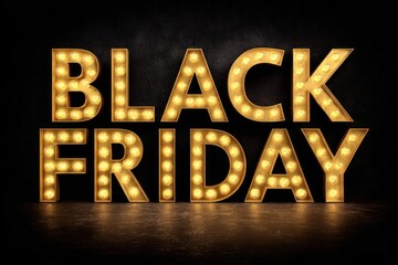 Bold glitched text displaying black friday against a dark abstract background with red and blue hues