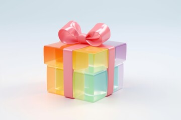 Fototapeta premium Gift box white background celebration anniversary.