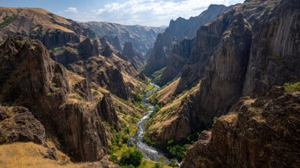 Fototapeta premium Scenic canyon landscape with a flowing river