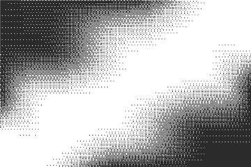 Pixel pattern background with bitmap texture and color gradation. Dither abstract digital effect. Vector grainy halftone black and white cyberpunk bg. Techno glitch videogame wallpaper