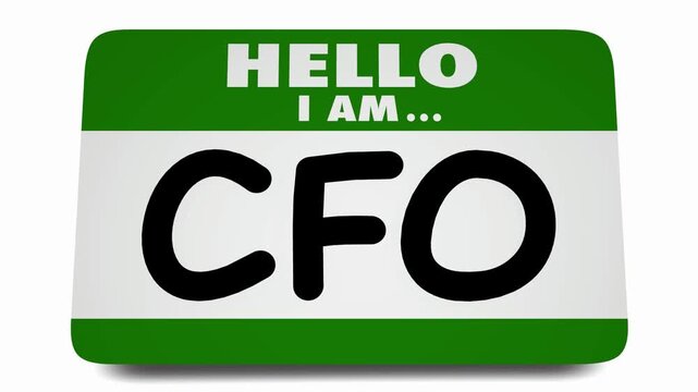 Hello I Am CFO Chief Financial Officer Name Tag Sticker Job Title 3d Animation