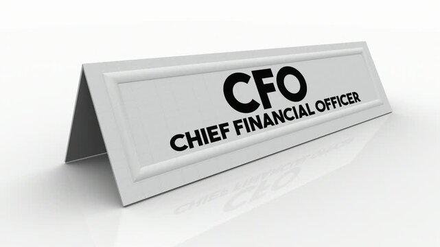 CFO Chief Financial Officer Title Role Job Name Tent Card 3d Animation