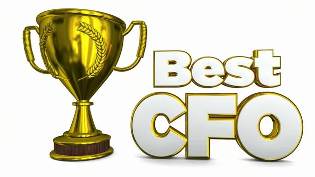 Best CFO Chief Financial Officer Award Trophy Prize Winner 3d Animation