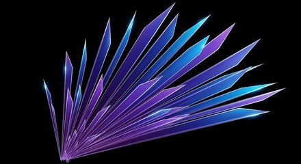 Abstract vibrant crystal structures with purple blue and teal hues detailed macro photography