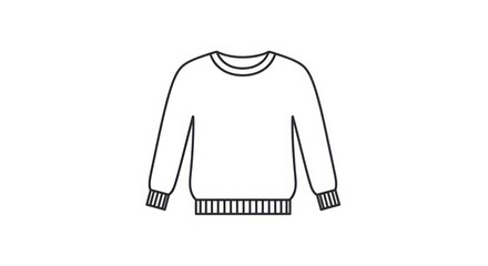 Crew Neck Sweater Outline Icon
