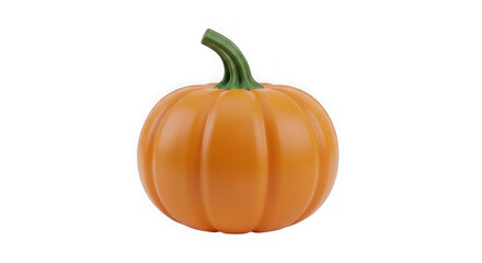 Obraz premium 3d Rendered Orange Pumpkin With Green Stem On Black