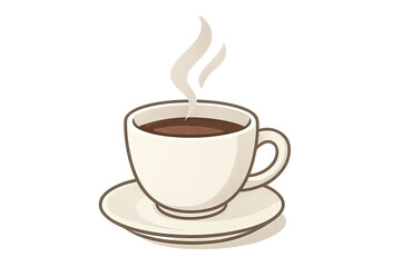 Obraz premium Peaceful Morning Coffee Moment in a Simple White Cup