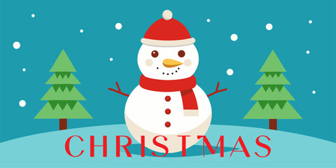 Snowman Wishing You a Merry Christmas! A Cheerful Vector Illustration for Your Projects. Buy now and spread the holiday cheer!
