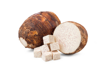 taro from China, flesh is white with distinctive purple-red veins, a popular ingredient in various dishes.