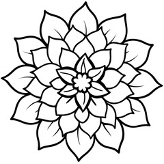 Fototapeta premium Minimal Garden Bloom Pattern Line Art Vector on White Background