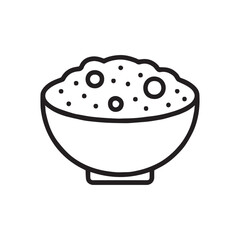Minimal Line Art Icon of Breakfast Cereal Bowl