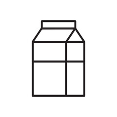 Minimal Line Art Icon of Milk Carton Packaging