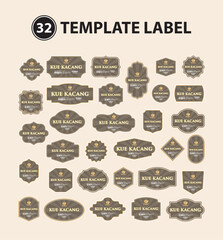 Set of 32 Elegant Vintage Food Label Templates for Product Packaging