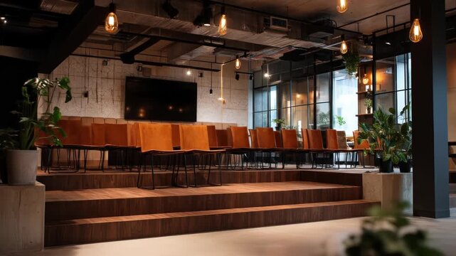 Modern auditorium with stepped seating