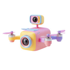 Cute Cartoon Drone Isolated Colorful 3D.