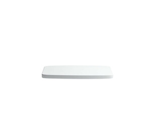 A simple, rectangular, white ledge floats against a black background