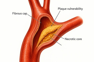 Medical Illustration of Atherosclerosis Plaque in Artery