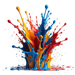 Colorful paint splash exploding, vibrant and dynamic, on black