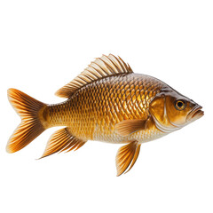 Golden fish detail, fins, scales, eye, background dark