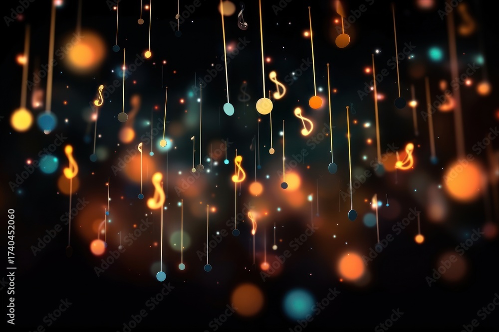 Canvas Prints musical note shape pattern bokeh effect background backgrounds abstract confetti.