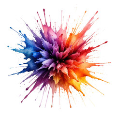 Vivid explosion of vibrant colorful pigments against a black backdrop