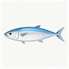 Fototapeta premium A blue fish with a white belly. The fish is swimming in the water